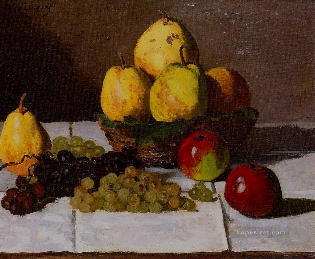 Still Life with Pears and Grapes Claude Monet Oil Paintings